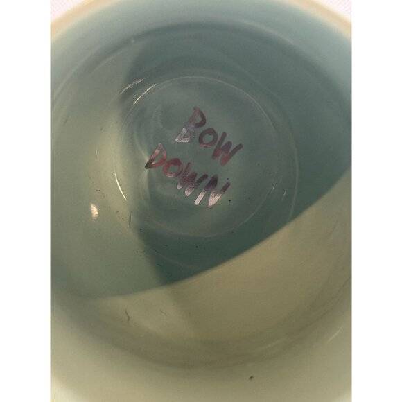 Let Me Adjust My Crown Ceramic Mug 12 Oz Mint Green Interior & Handle Bow Down I - Picture 2 of 6
